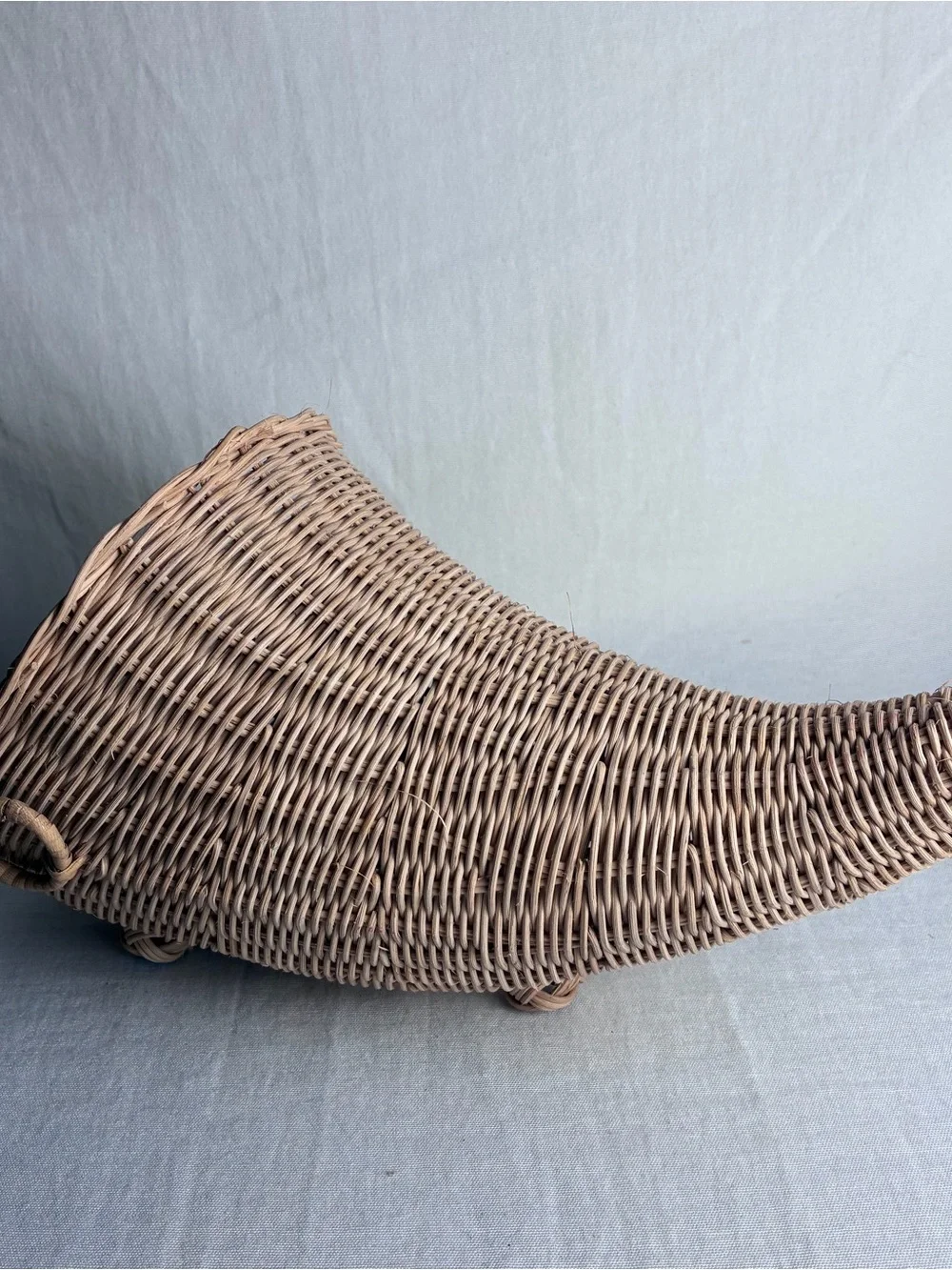 Vintage Wicker Cornucopia Basket Fall Thanksgiving Centerpiece